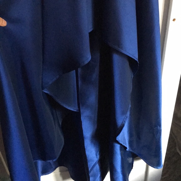 Royal Blue halter top high-low dress - Picture 3 of 6